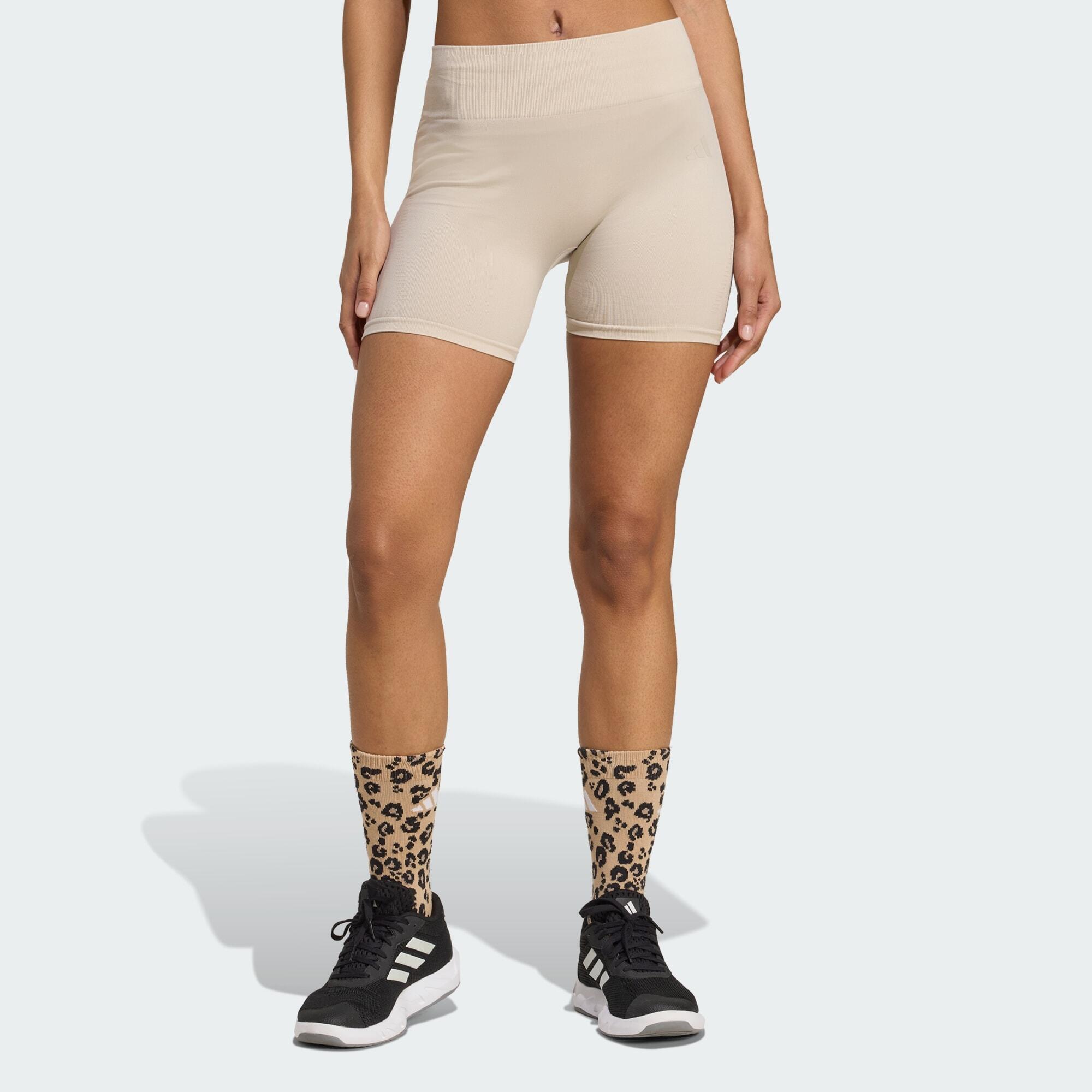 Adidas - Legging De Training Maille Essentials 10,2 Cm - Short - Beige - 40 M - Decathlon