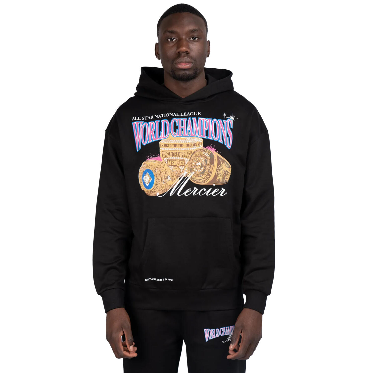 MERCIER Mens Champions Ring Hoodie (Black)