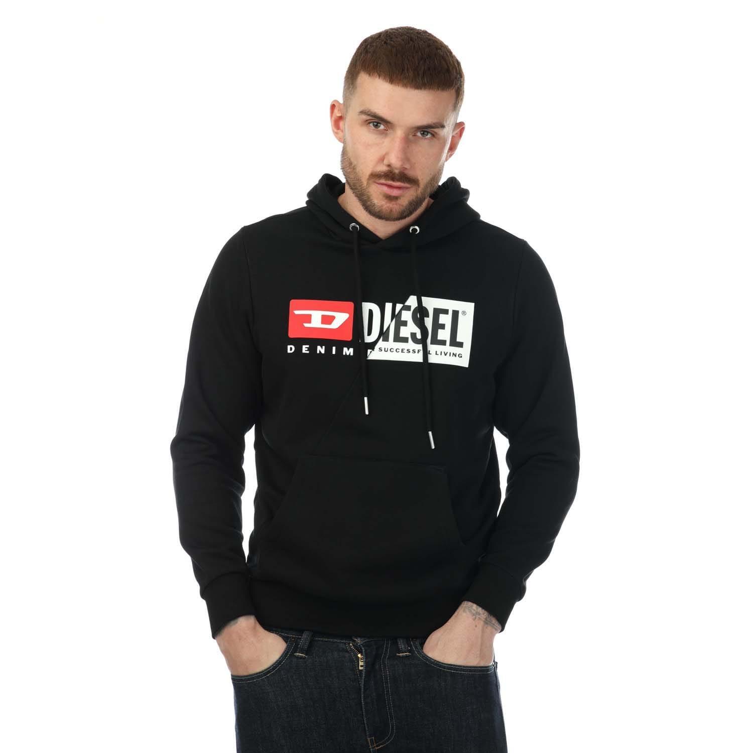 DIESEL Mens SGirk Cuty Felpa Hoodie (Black)