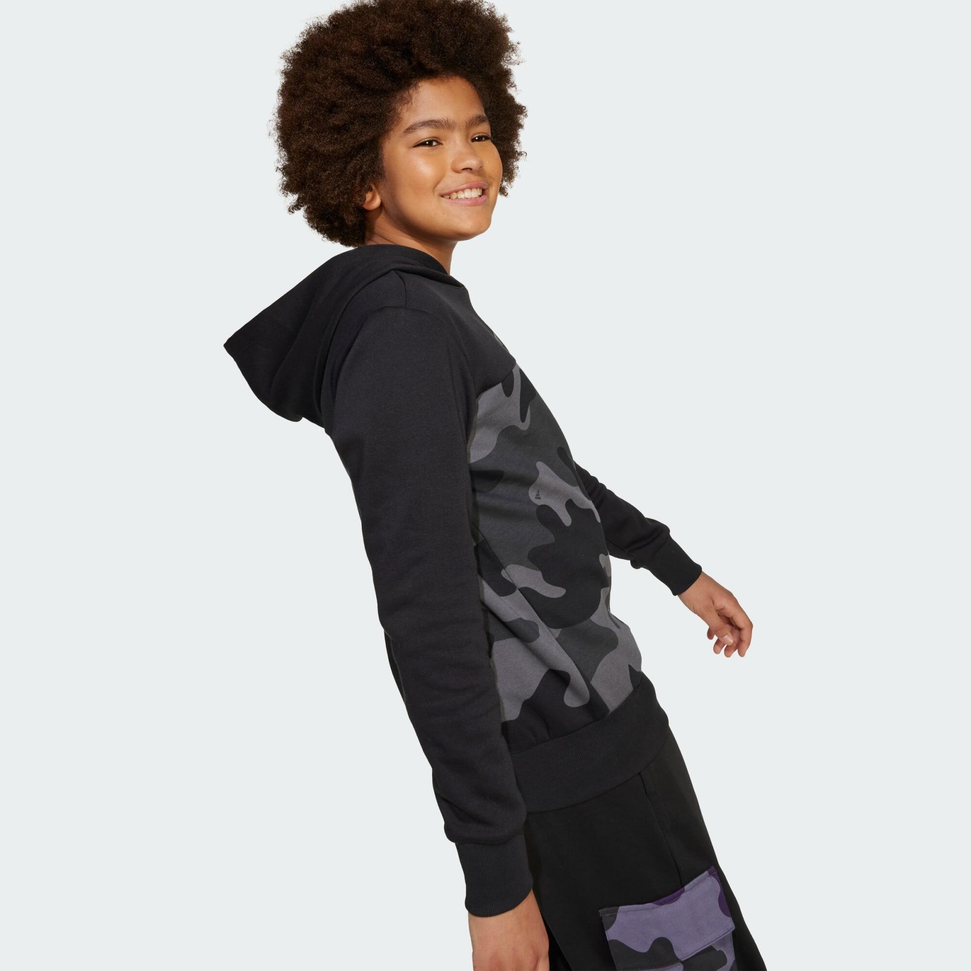 Felpa con cappuccio Bambini Essentials Stagionale in Pile Camo 7/7