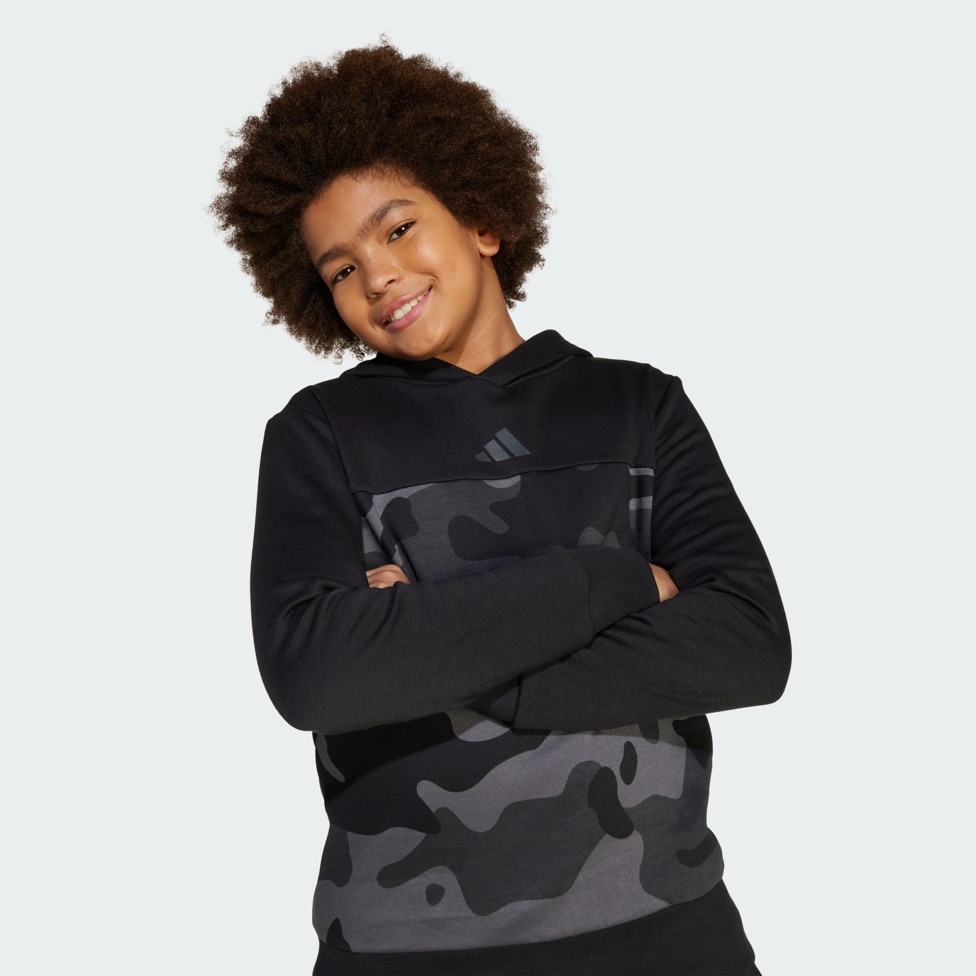 Felpa con cappuccio Bambini Essentials Stagionale in Pile Camo 6/7