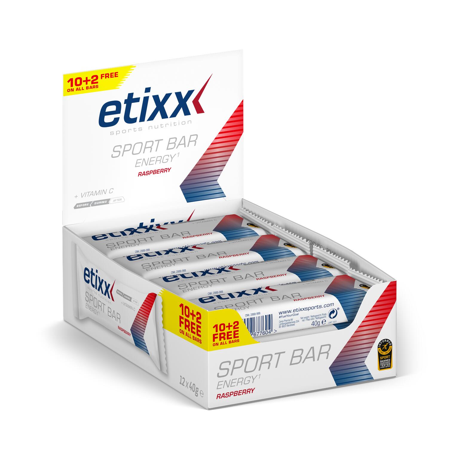 Etixx - Energy Sport Bar Red Fruits 12 X 40g - Barre Énergétique - Decathlon