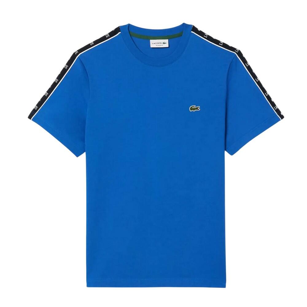 Mens Logo Cotton Jersey Stripes TShirt (Blue) 1/4