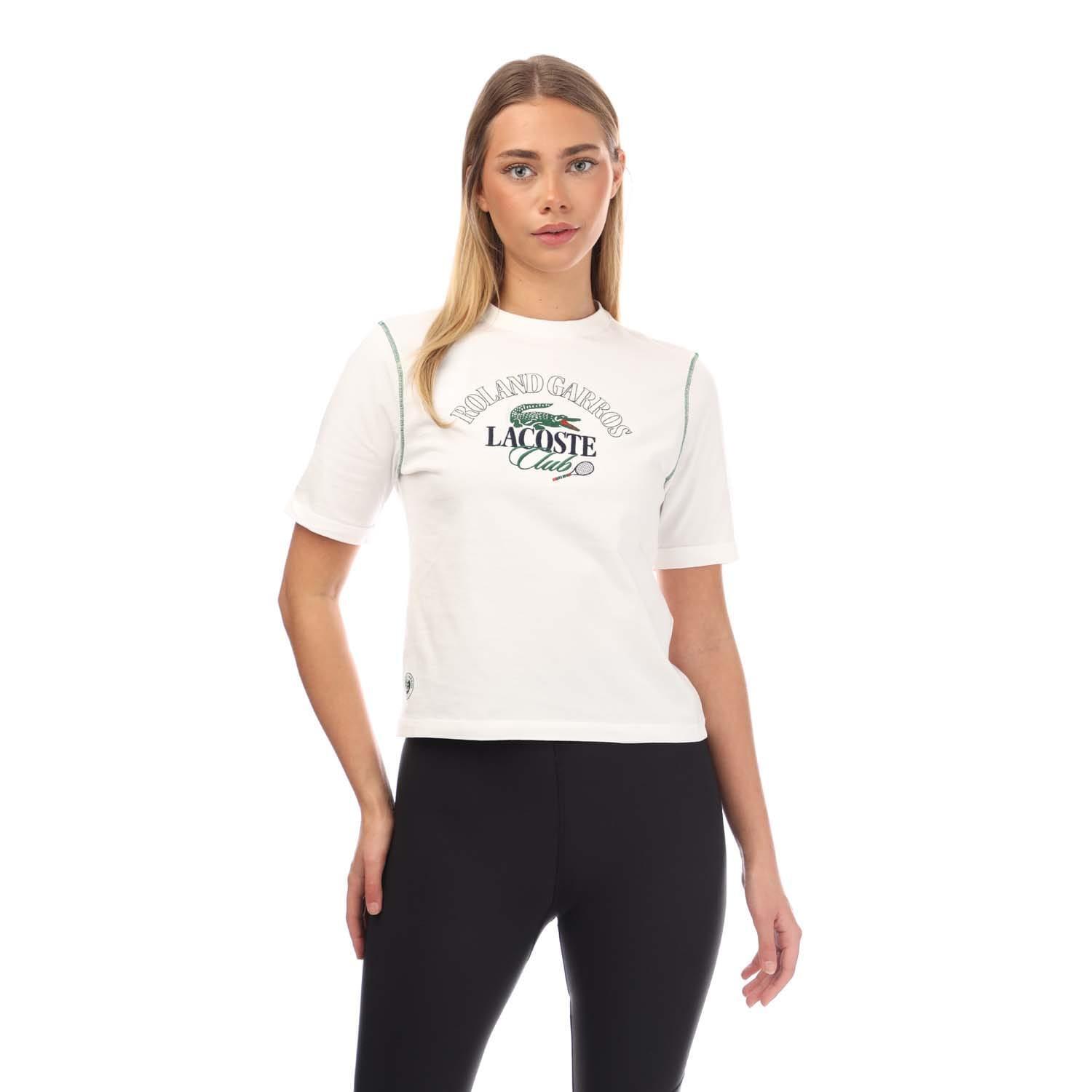 Womens/Ladies RolandGarros Edition Cotton Relaxed Fit TShirt (Cream) 1/3