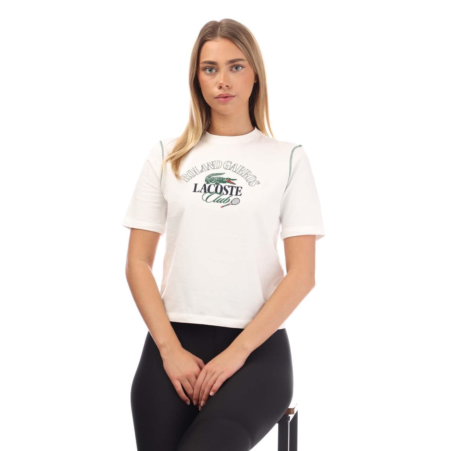 Womens/Ladies RolandGarros Edition Cotton Relaxed Fit TShirt (Cream) 3/3