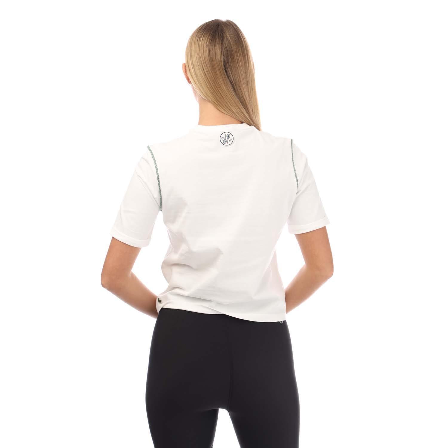 Womens/Ladies RolandGarros Edition Cotton Relaxed Fit TShirt (Cream) 2/3