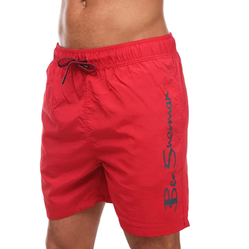 BEN SHERMAN Mens Boulders Beach Swim Shorts (Red)