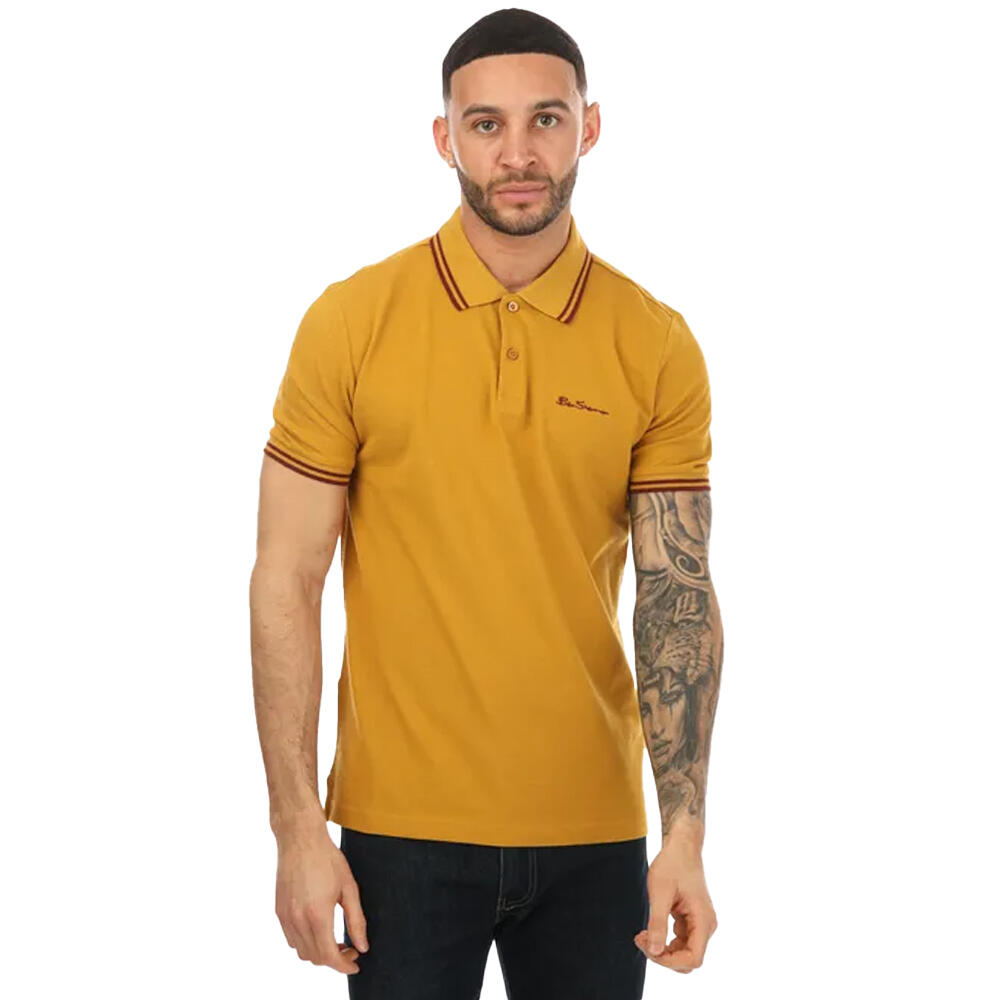 BEN SHERMAN Mens Twin Tip Polo Shirt (Mustard)