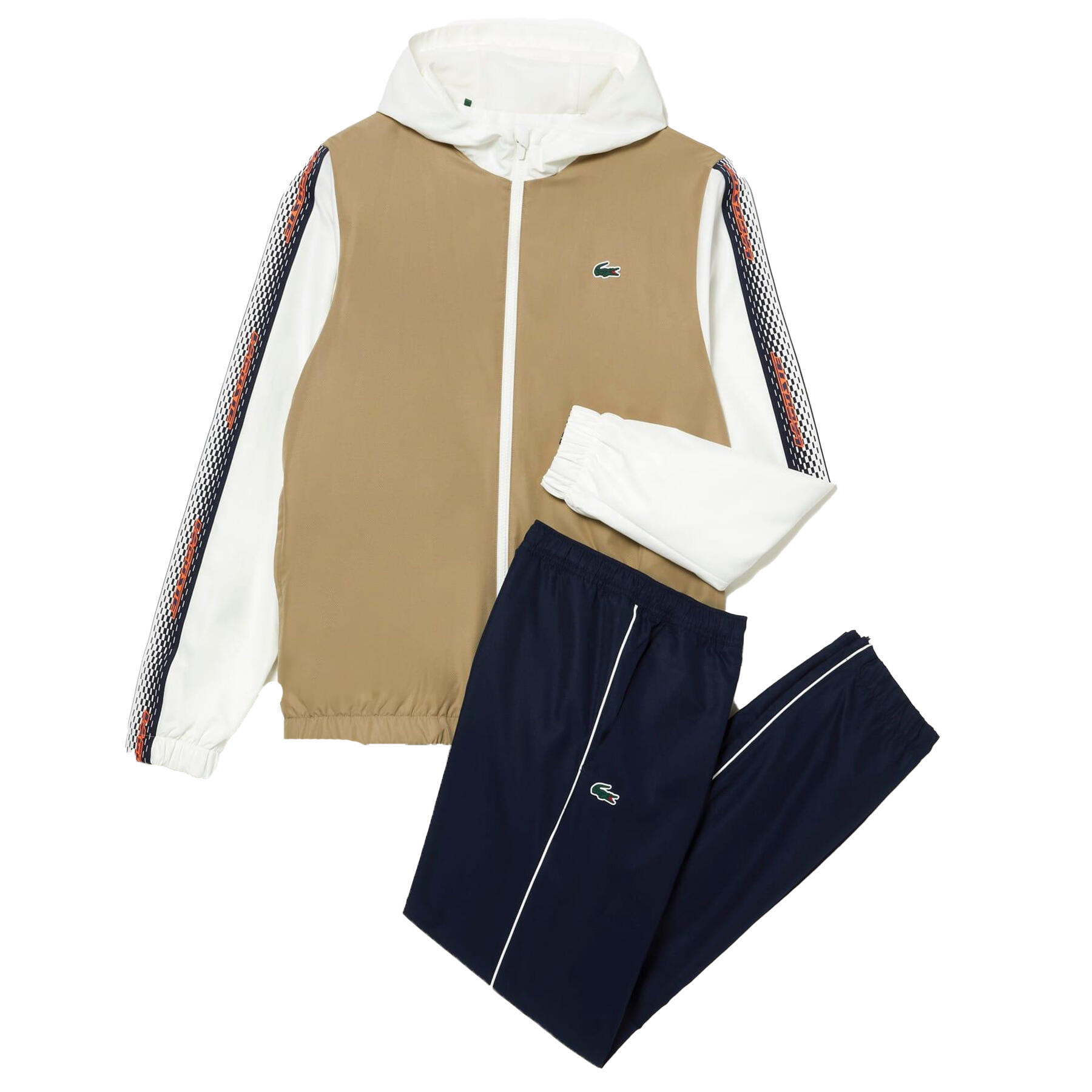 LACOSTE Tuta Uomo Lacoste Beige Taglio Regular con Cappuccio