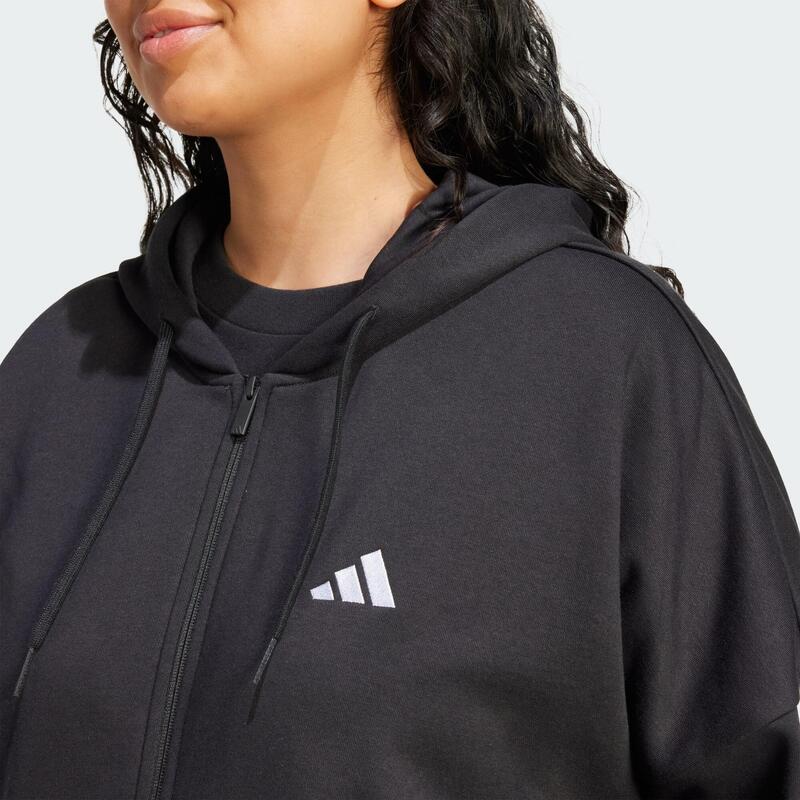 Bluza Essentials 3-Stripes Full-Zip Fleece Hoodie (Plus Size)