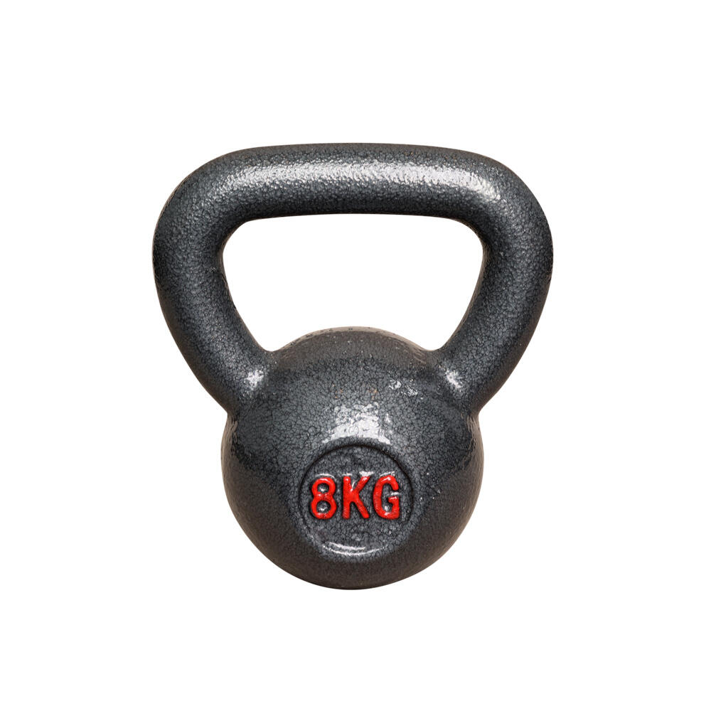 Ivol - Kettlebell En Fonte - 8 Kg Pour Le Fitness Et La Musculation - Kettlebell - Gris|rouge - 8 Kg - Decathlon