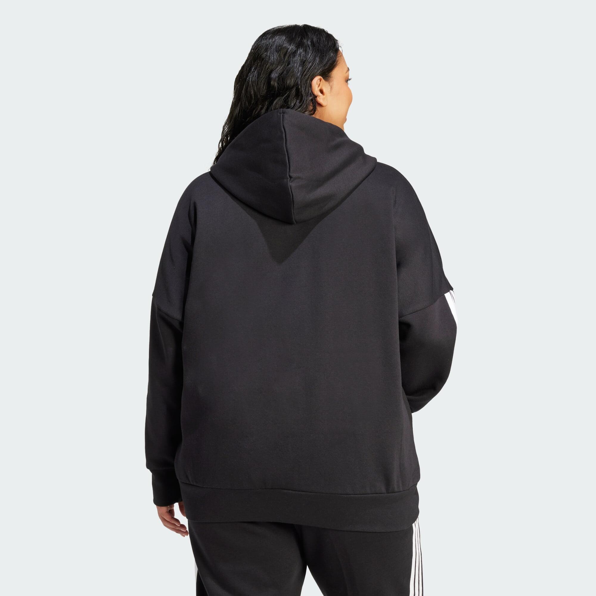 Casaco com Capuz de Fleece com Fecho Integral e as 3 Riscas Essentials (Plus 3/6