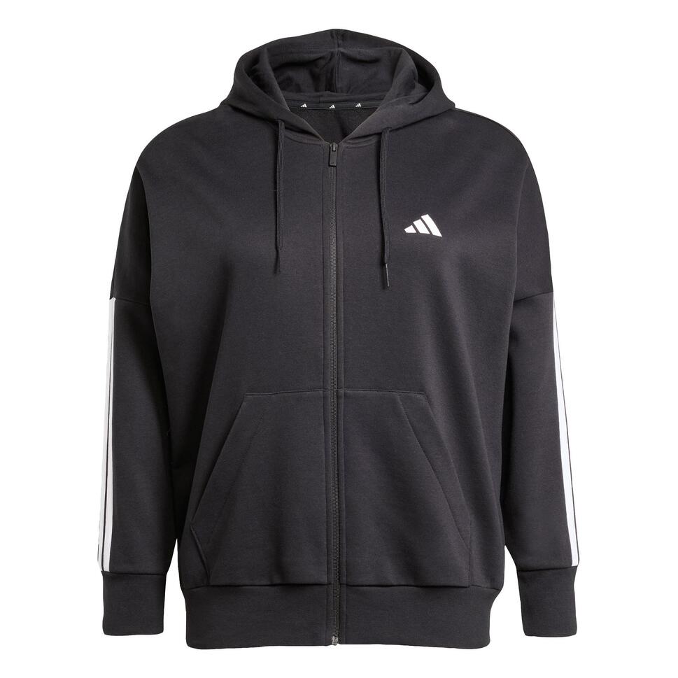 Bluza Essentials 3-Stripes Full-Zip Fleece Hoodie (Plus Size)