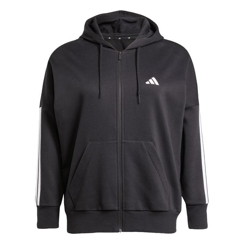 Bluza Essentials 3-Stripes Full-Zip Fleece Hoodie (Plus Size)