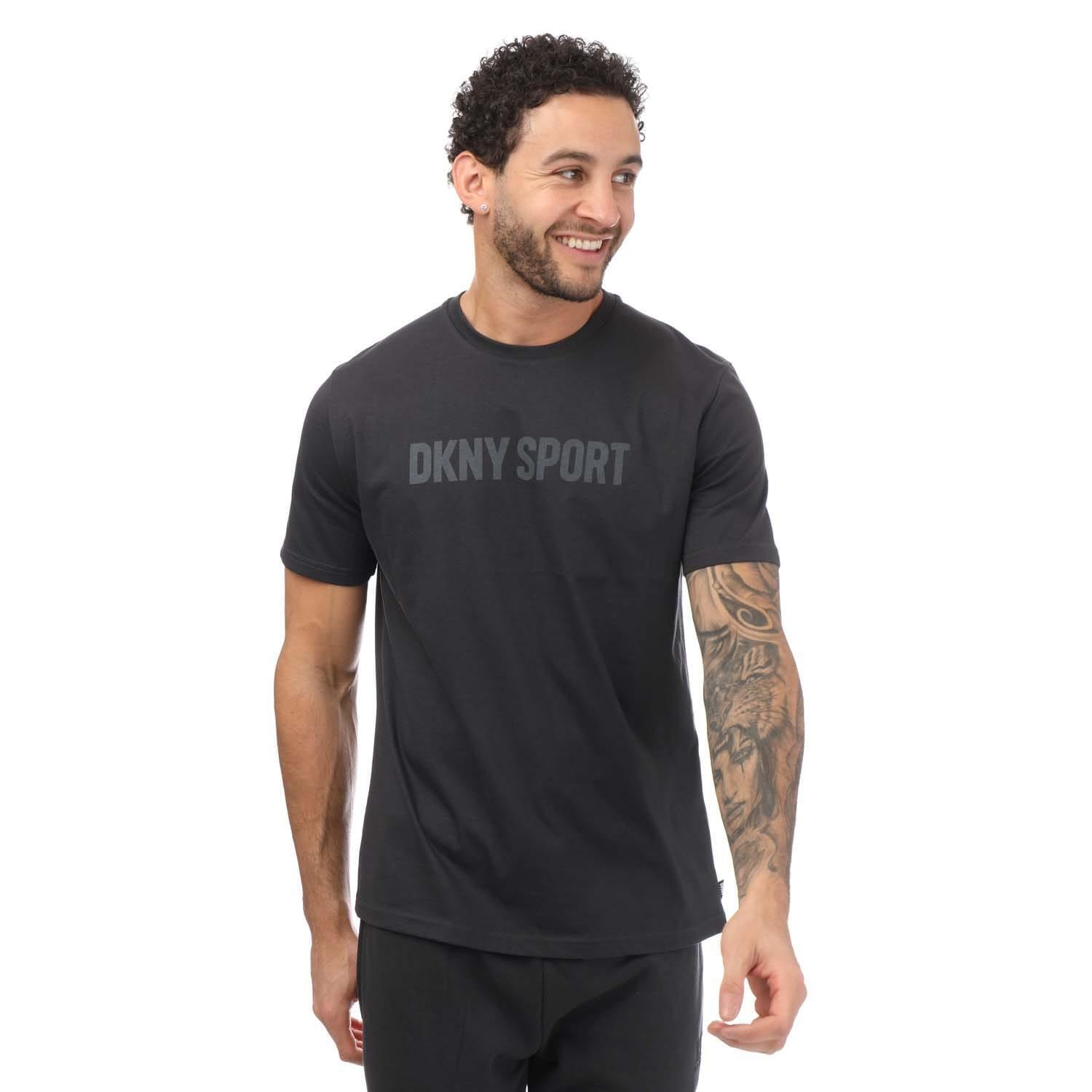 DKNY Mens Tonal Logo TShirt (Charcoal)