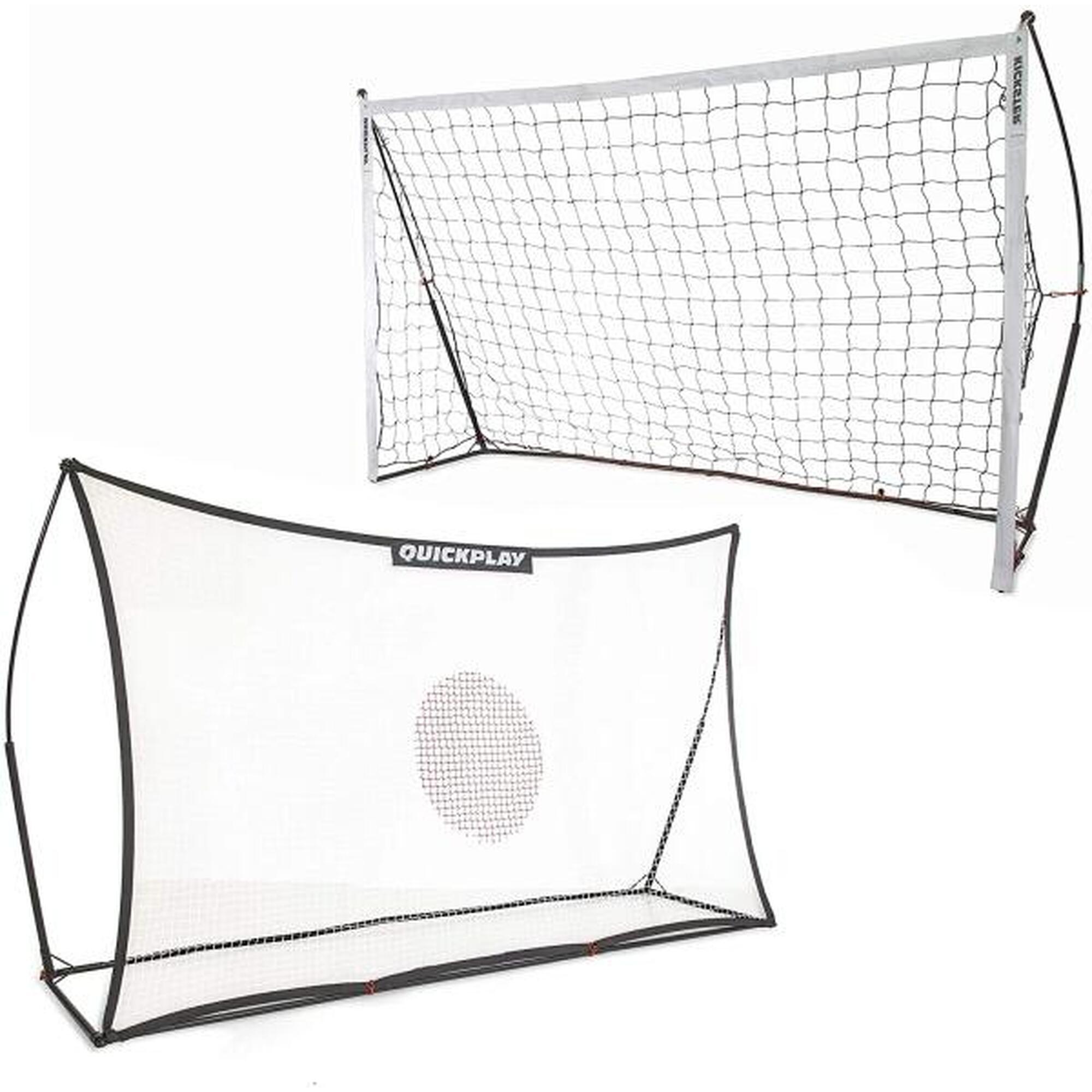 Quickplay - But De Football + Rebondisseur Quickplay Kickster 2 En 1 - But - Blanc|noir - Taille Unique - Decathlon