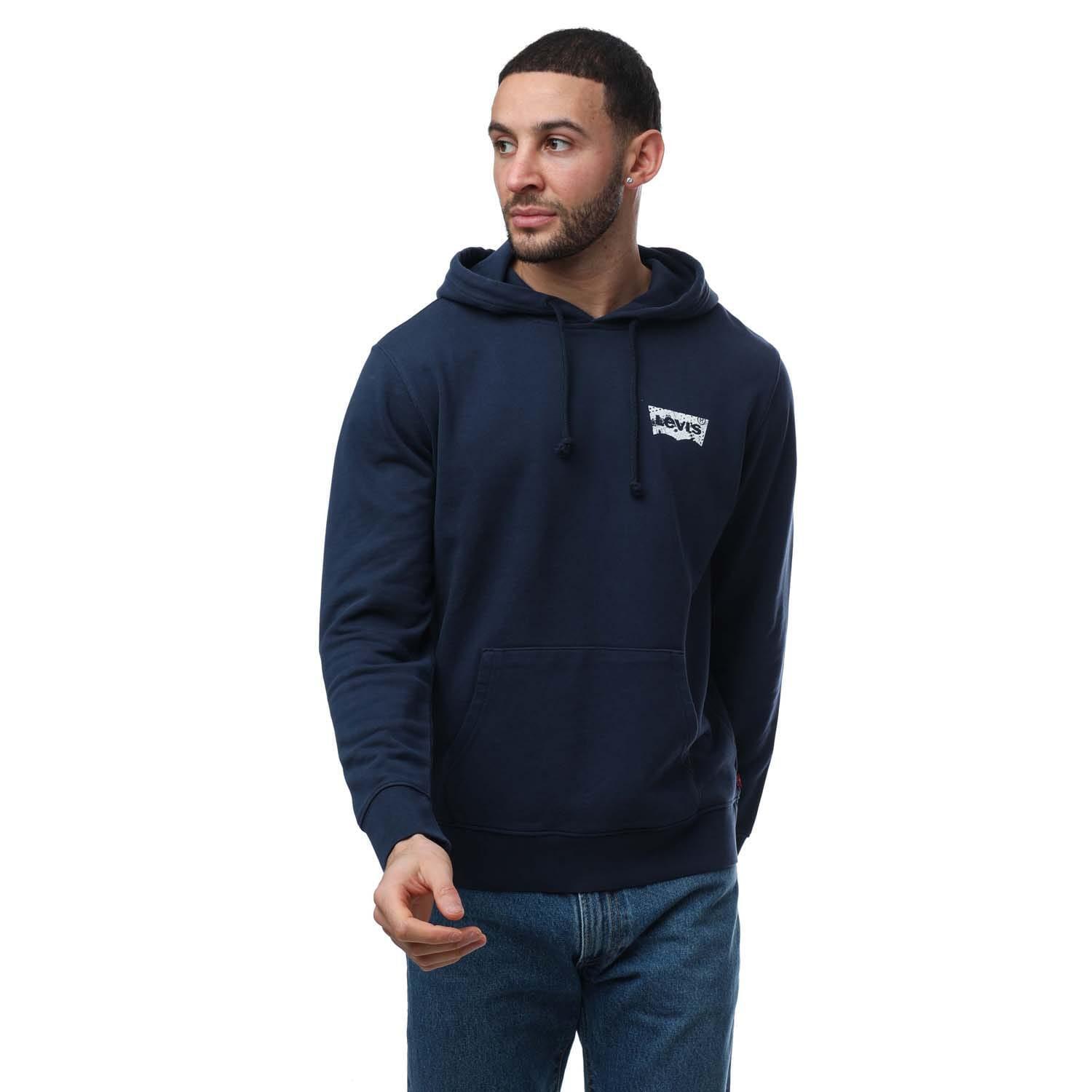 Mens Graphic Bandana Standard Hoodie (Blue) 1/2