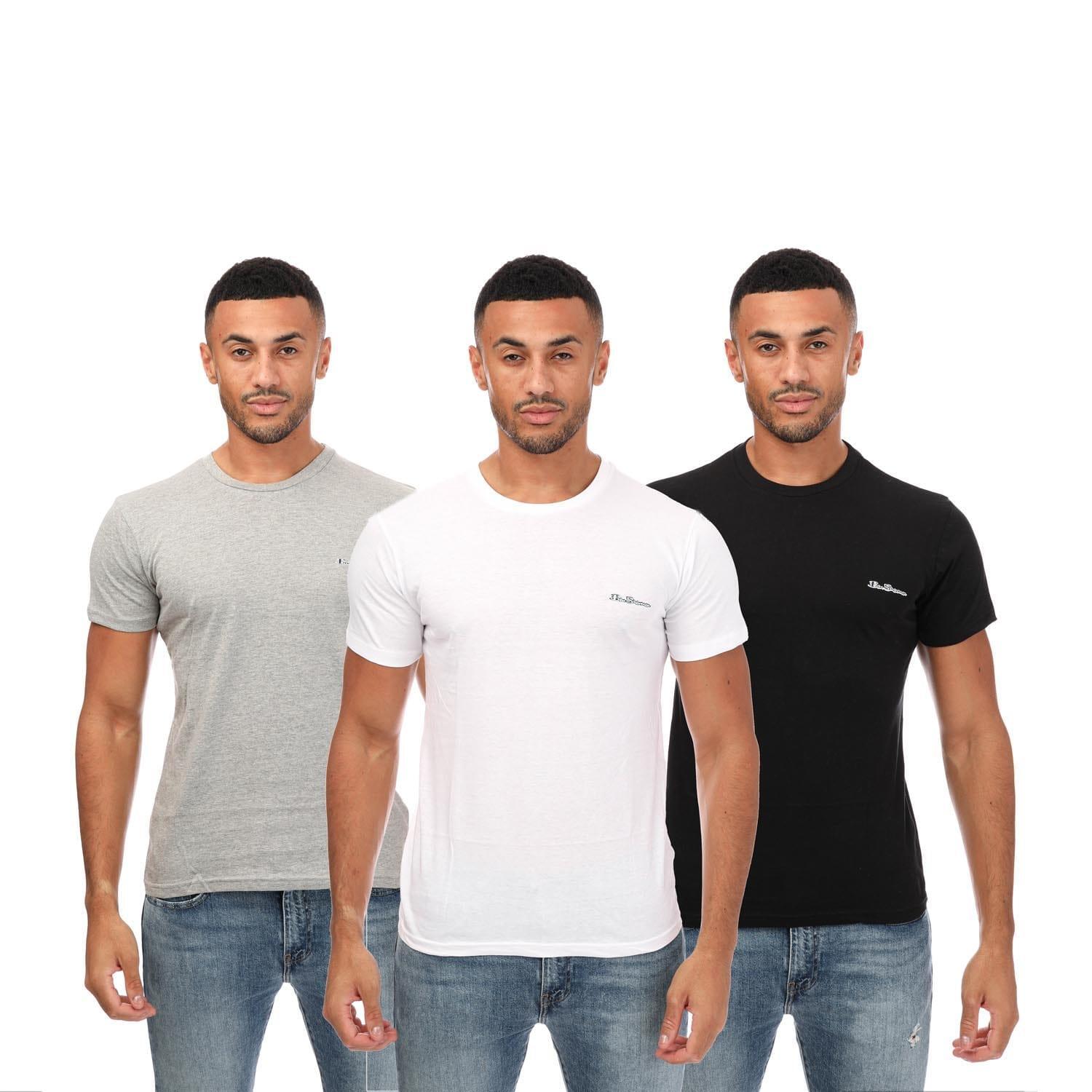 BEN SHERMAN Mens Otto TShirt (Pack of 3) (Black/Grey/White)