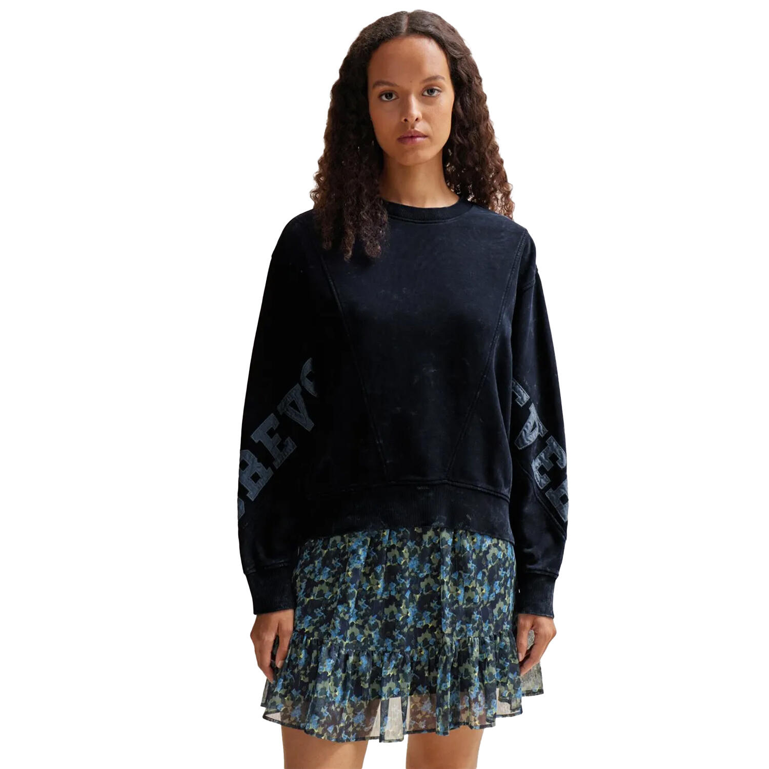 BOSS Womens/Ladies C_Eprep Embroidered Logo Sweatshirt (Dark Blue)