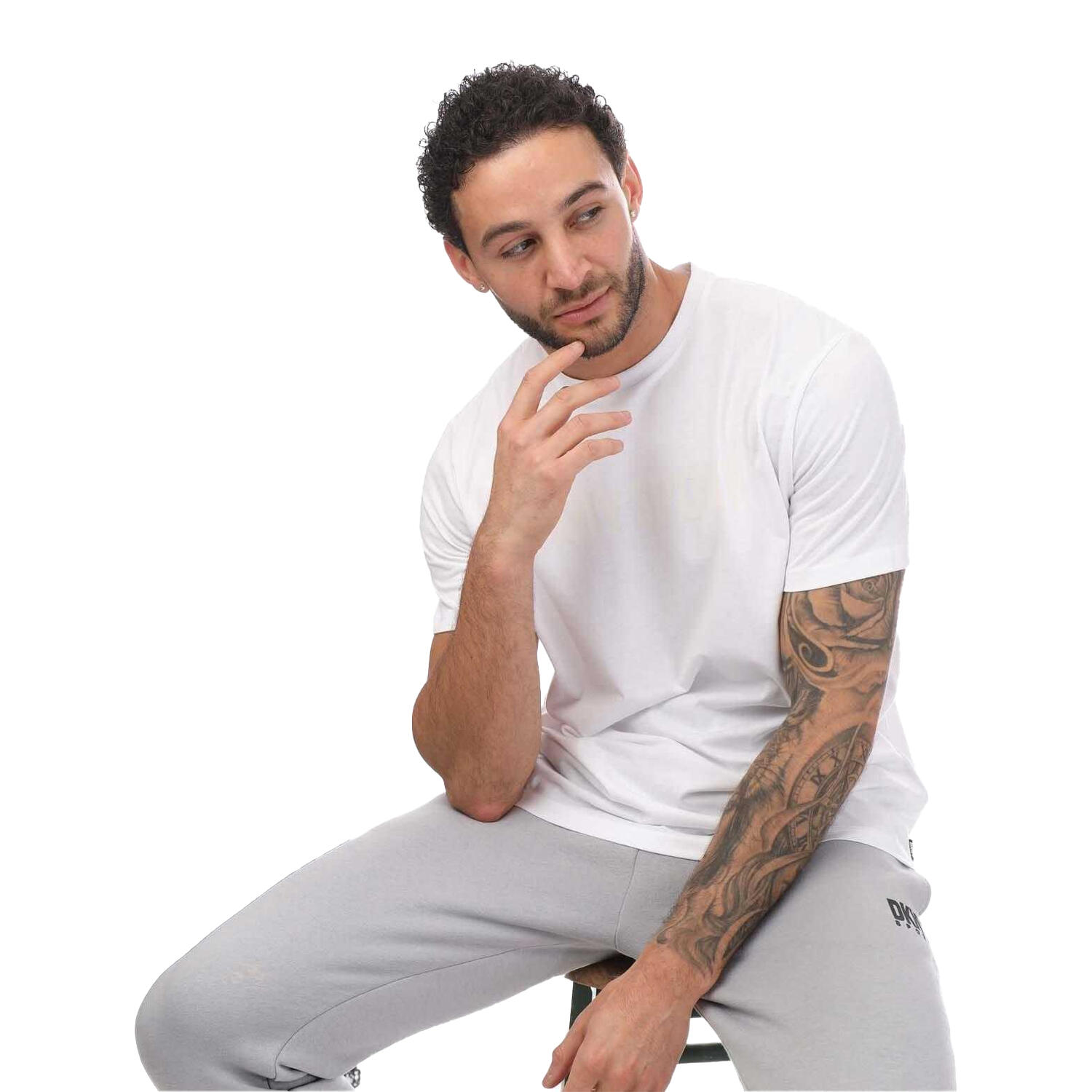 Mens Tonal Logo TShirt (White) 3/3