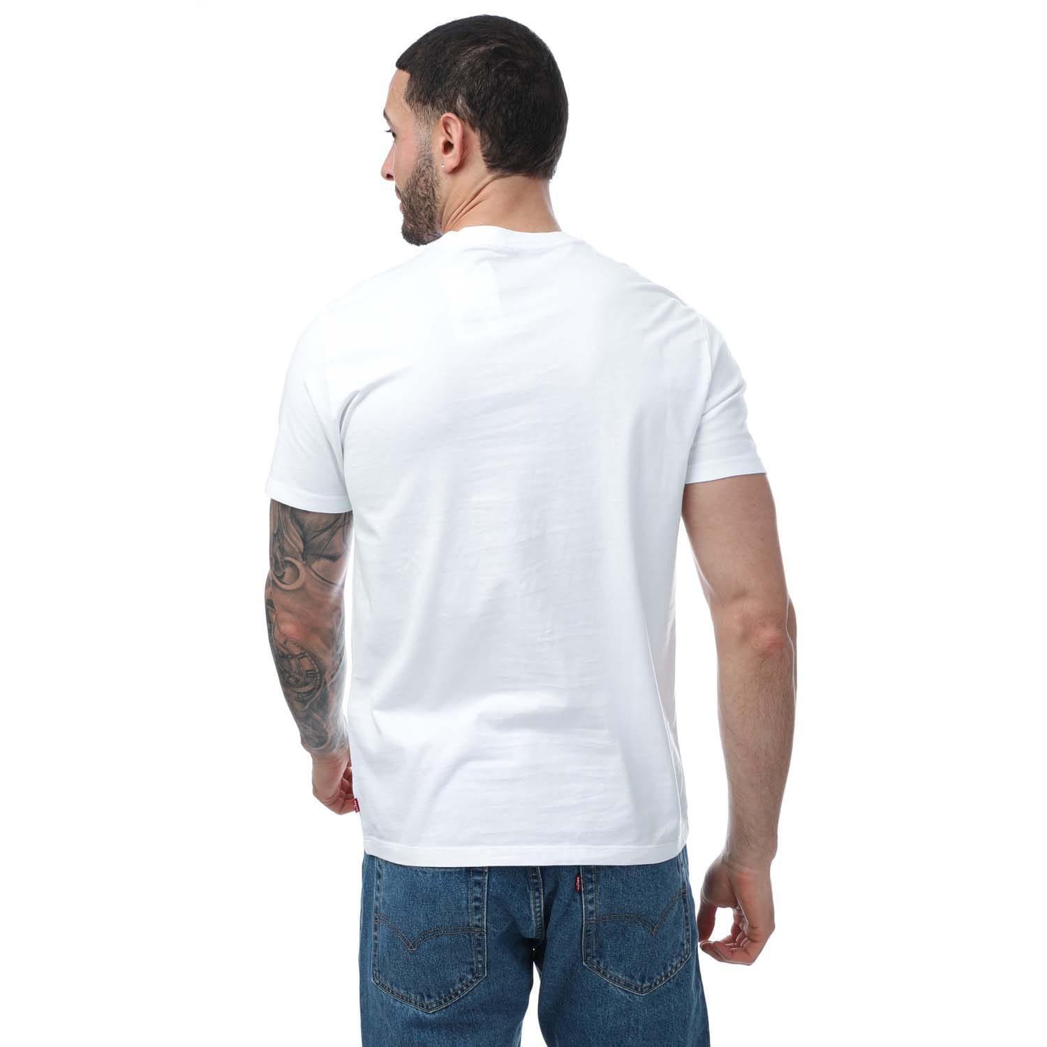 Mens Bandana Print Crew Neck TShirt (White) 2/3
