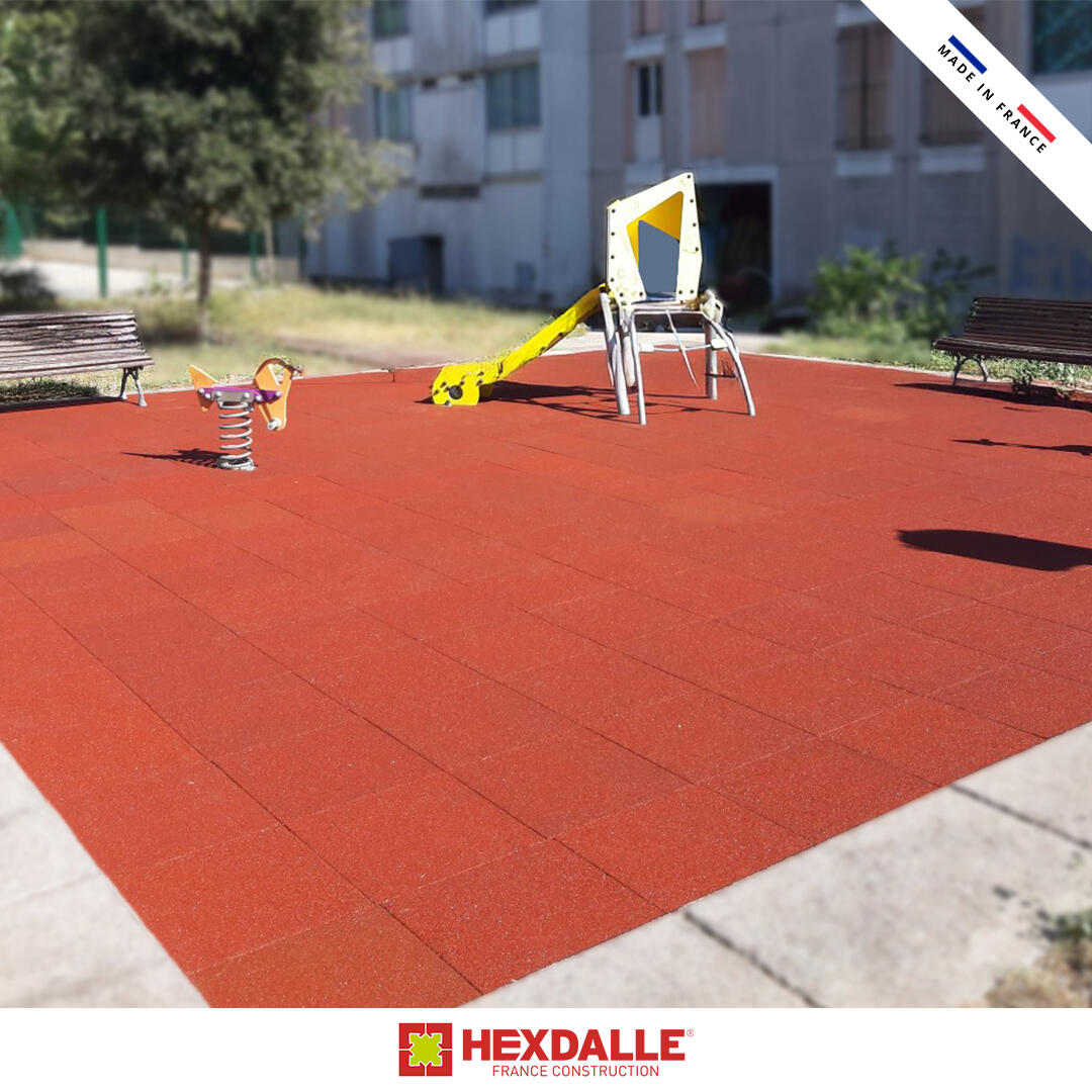 Hexdalle - Lot De 20 Dalles Hexdalle Xe 25 Mm - Rouge - Usage Extérieur - 5 M² - Aire De Jeu - Rouge - 5 M² - Decathlon