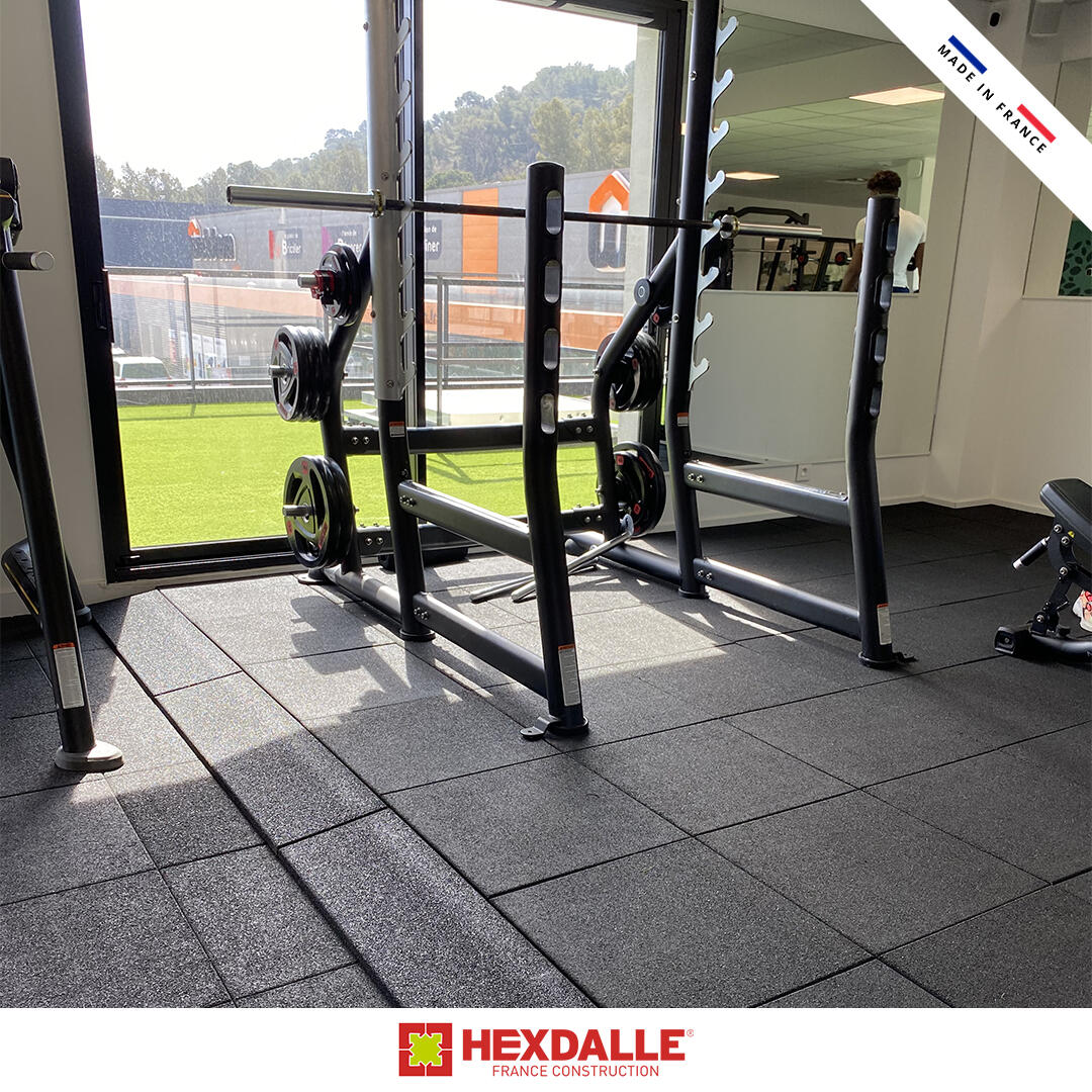 Lot de 20 dalles de sport intérieur HEXDALLE® HAI – 25 mm – Noir – 5 m² 4/6