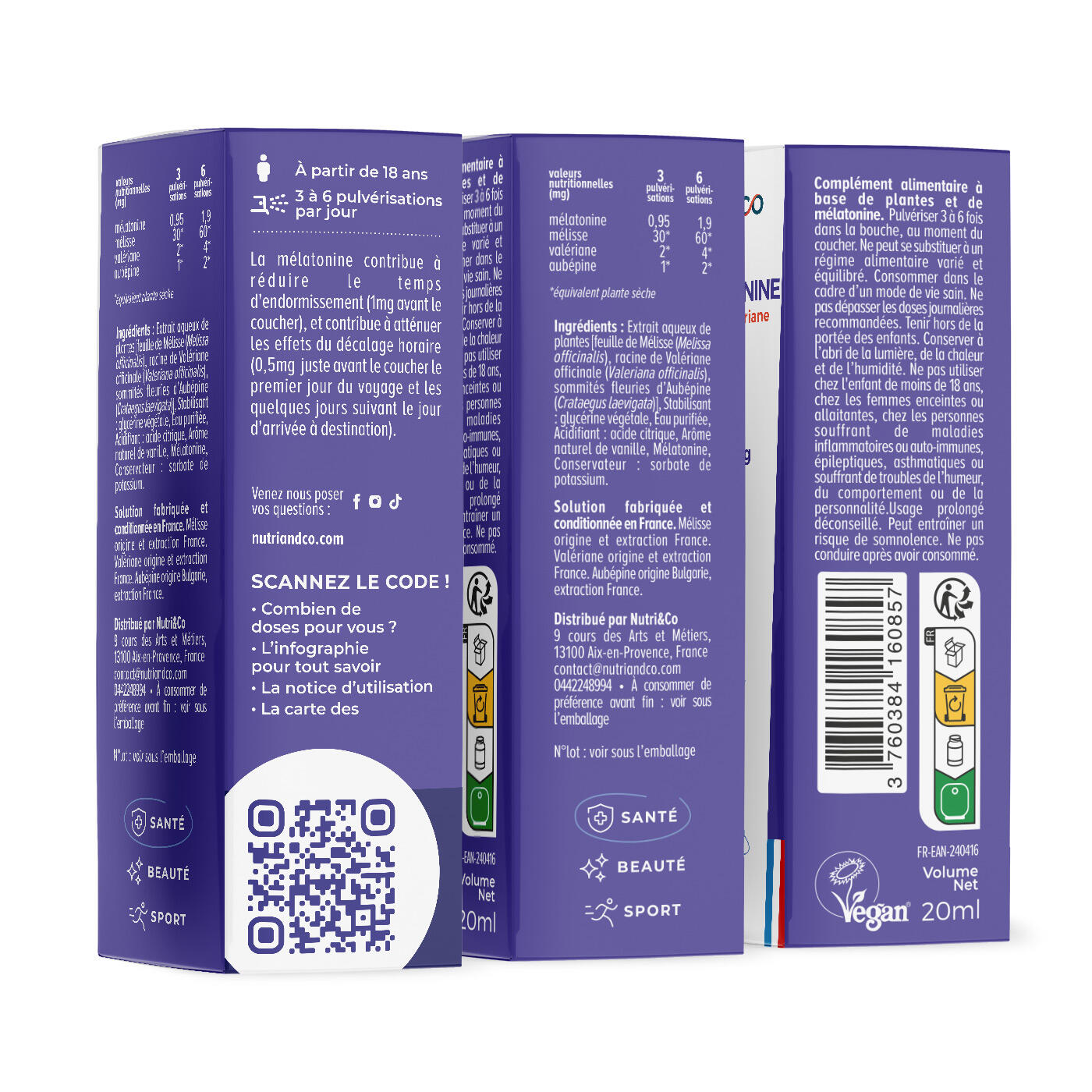 Mélatonine 1,9mg - Endormissement, Sommeil & Jetlag - Format Spray 20ml 2/5