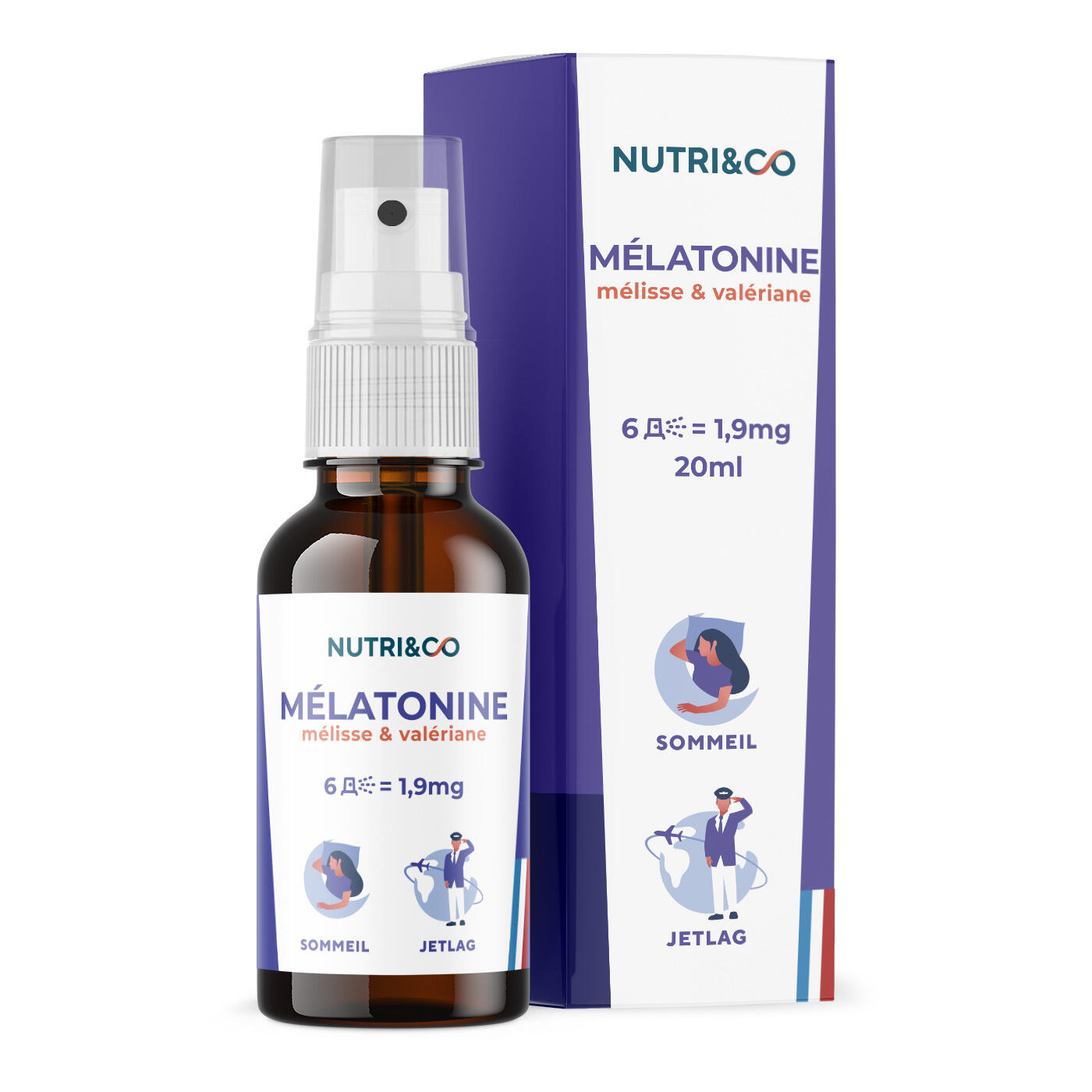 Mélatonine 1,9mg - Endormissement, Sommeil & Jetlag - Format Spray 20ml 1/5