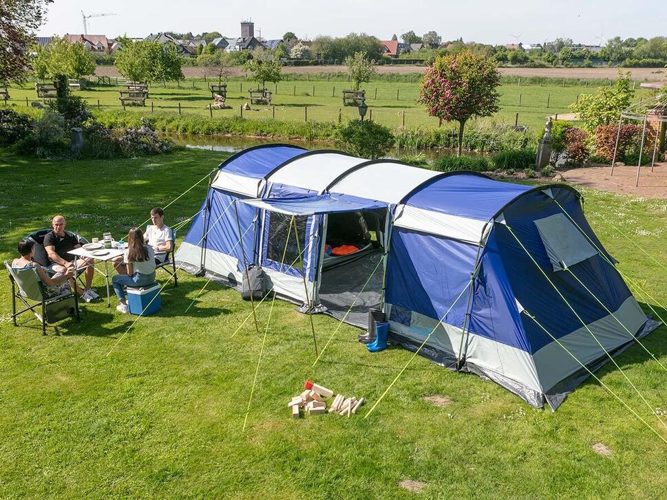 Namiot kempinowy Montana 10 Sleeper, 10-osobowy, 4 sypialnie, niebieski