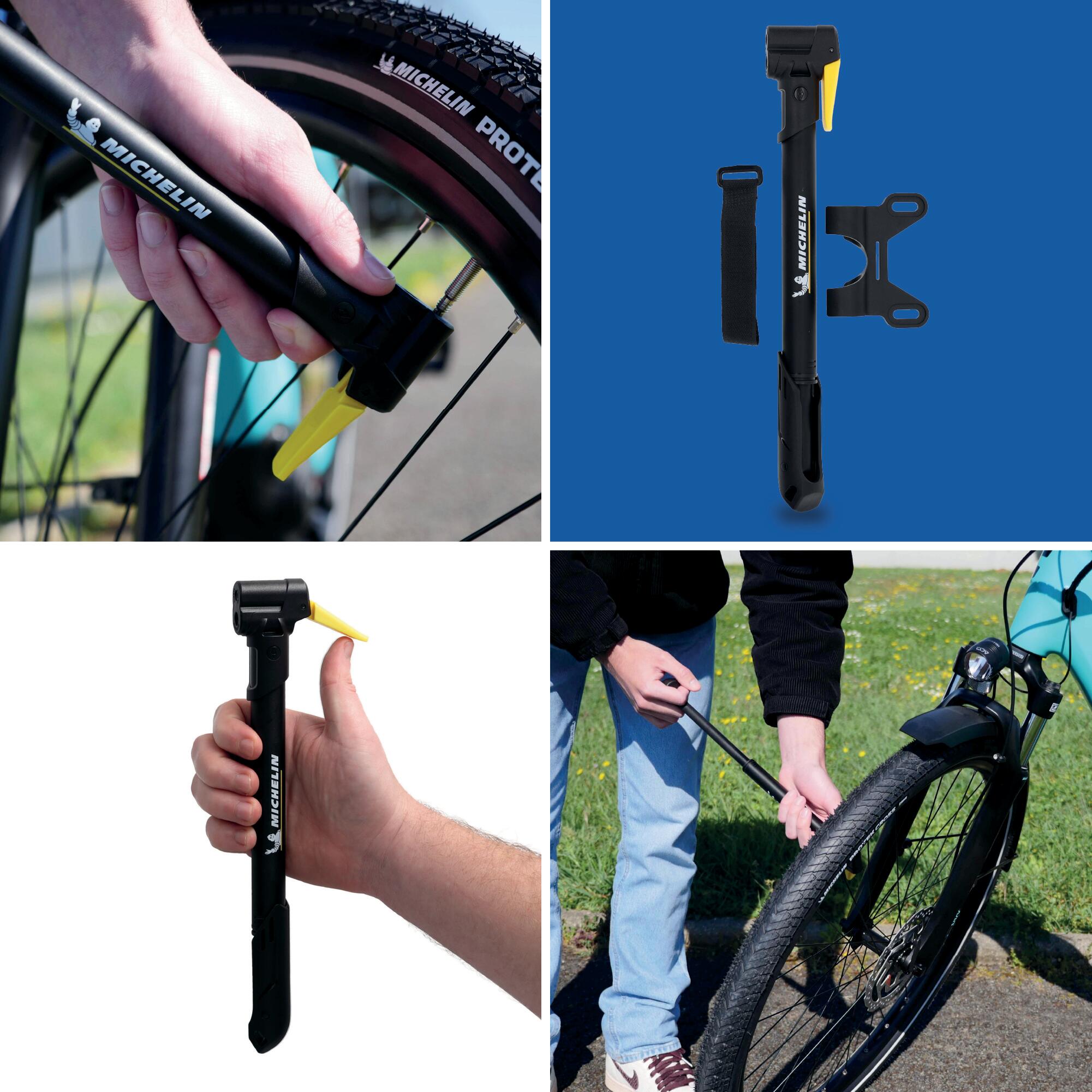 Minibomba de aluminio para bicicleta AIR TECH 8 Bar de doble cabezal 4/7