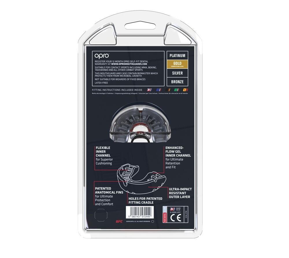 Paradenti OPRO UFC Gold Junior – Rosso/Argento 3/4