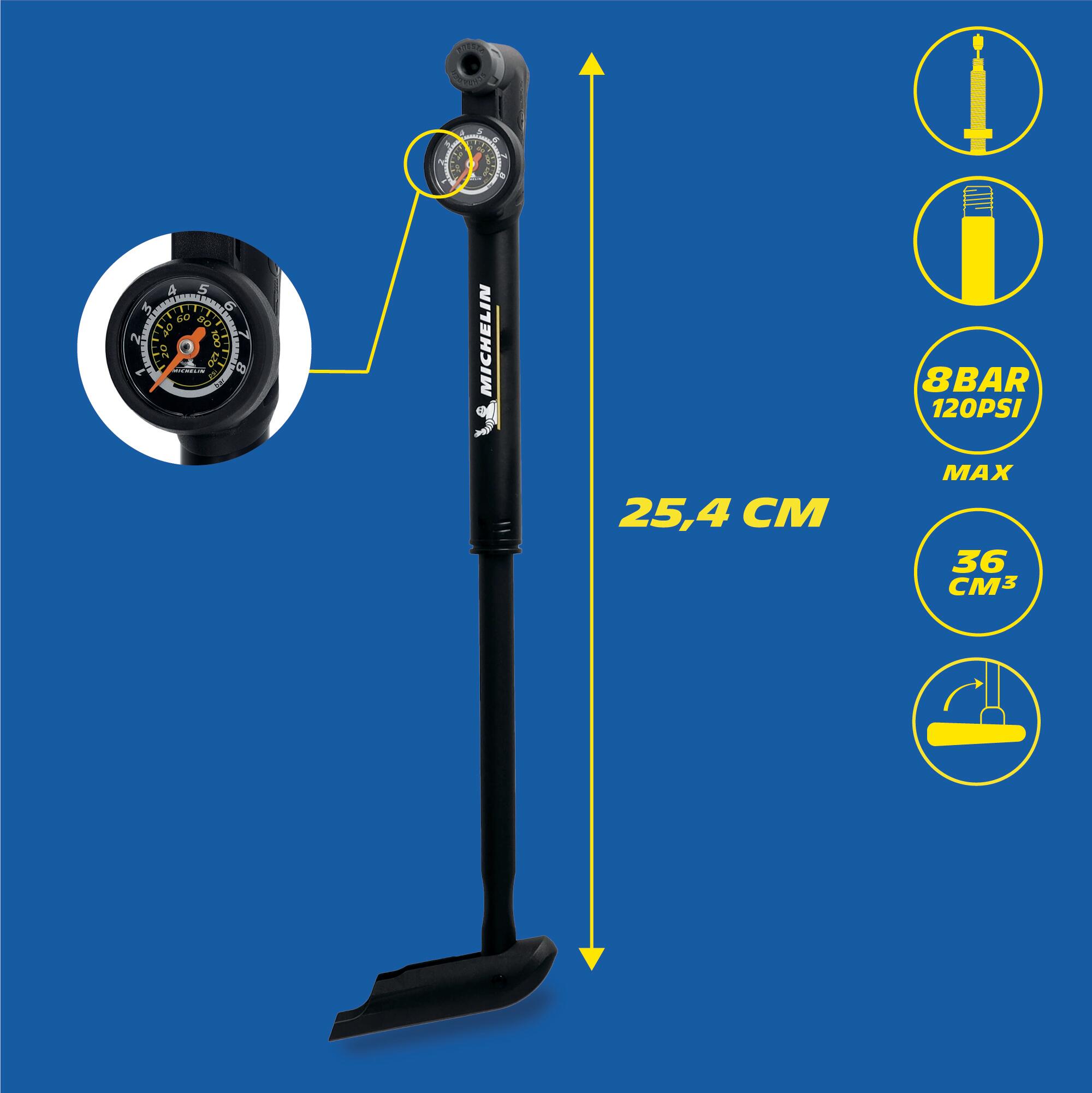 Bomba manométrica para bicicleta Air Tech Pro ligera y precisa 2/7