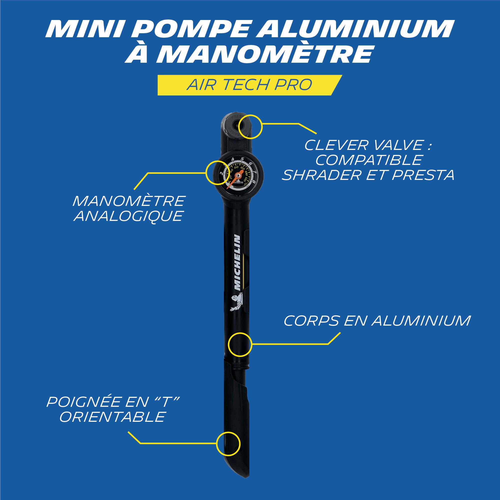 Bomba manométrica para bicicleta Air Tech Pro ligera y precisa 3/7