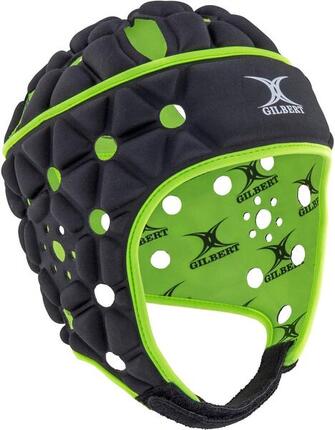 CASQUE RUGBY ENFANT NOIR/JAUNE VERT- AIR - GILBERT