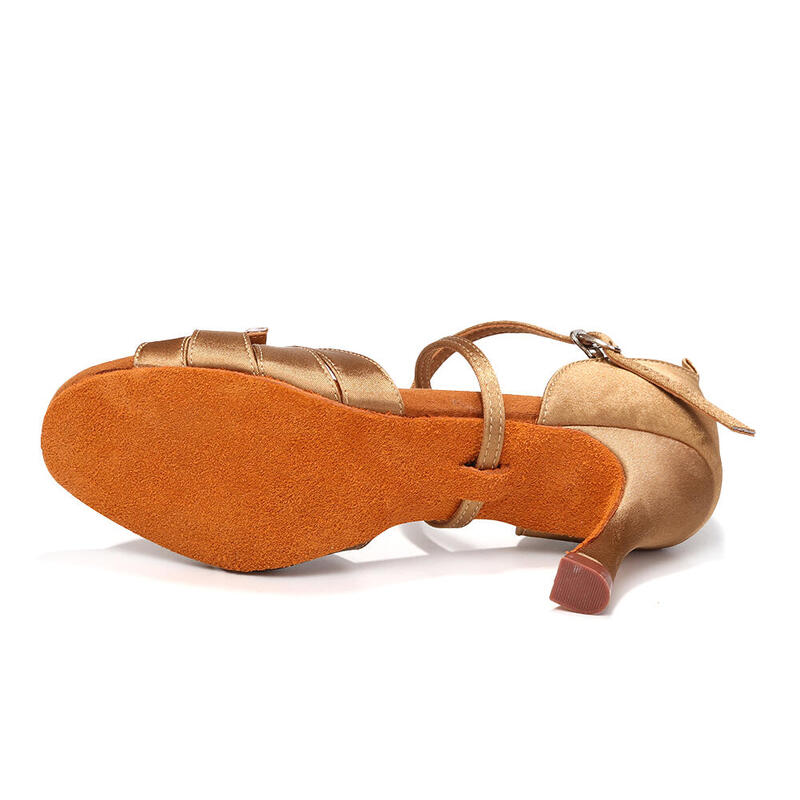 Pantofi de dans Burtan "Malaga" salsa bachata kizomba latino - nud 7 cm