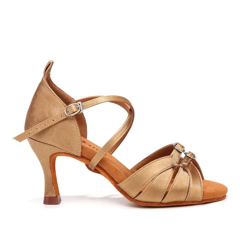 Burtan "Malaga" chaussons de danse salsa bachata kizomba latino - nude 7 cm