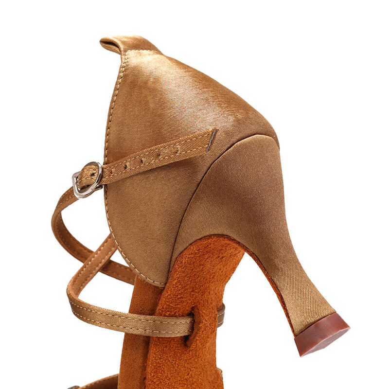 Burtan "Malaga" chaussons de danse salsa bachata kizomba latino - nude 7 cm