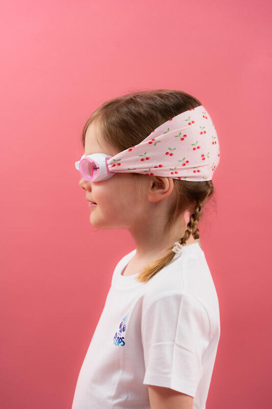 Lunettes Enfant Natation – Bandeau Tout Doux Cerises Rose 4/7