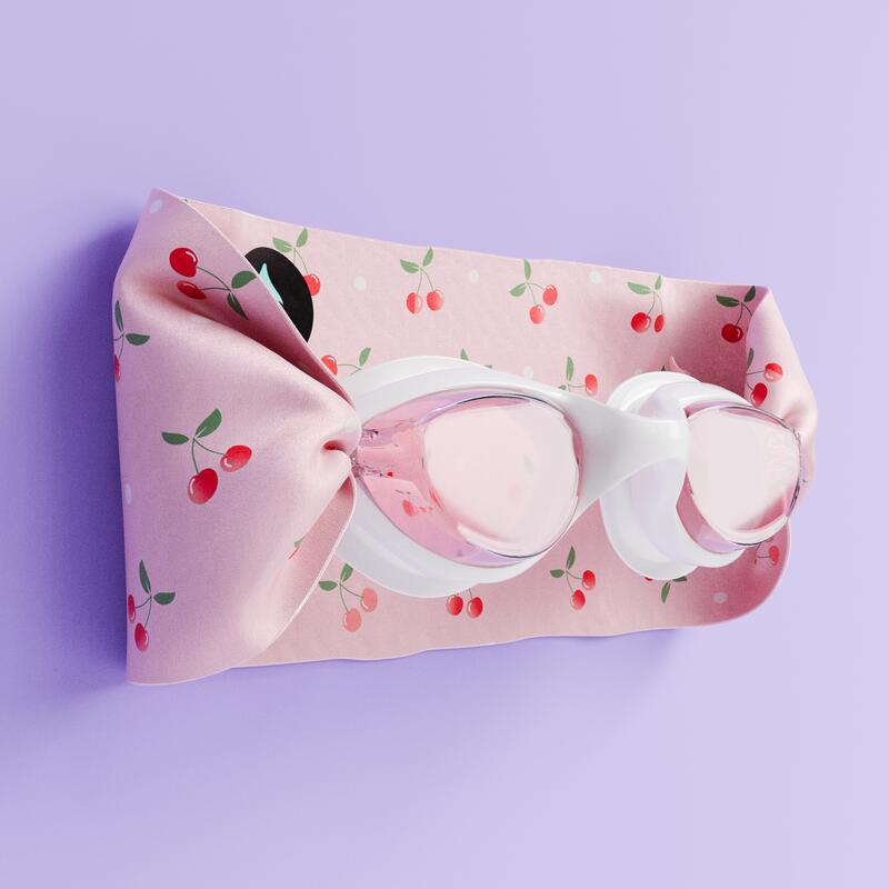 Lunettes Enfant Natation – Bandeau Tout Doux Cerises Rose 2/7