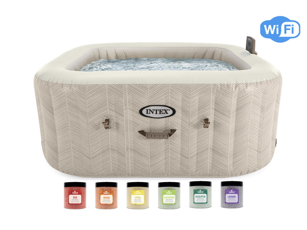 INTEX Intex PureSpa Chevron Deluxe Bubble Spa + Aquatural Set Aroma Crystals 6 x 350 g