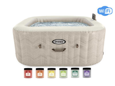 Intex purespa chevron deluxe bubble spa + aquatural set aroma crystals 6 x 350 g