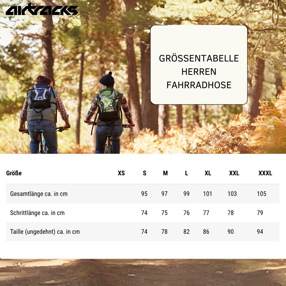 Herren Winter Fahrradhose Lang mit Trägern Pro Line - Fleece Thermalradhose 3/4