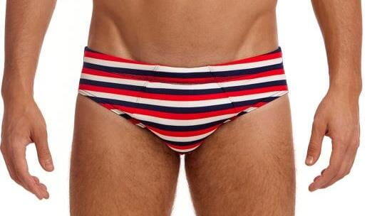 Funky trunks seamed briefs cuecas de natação masculinas
