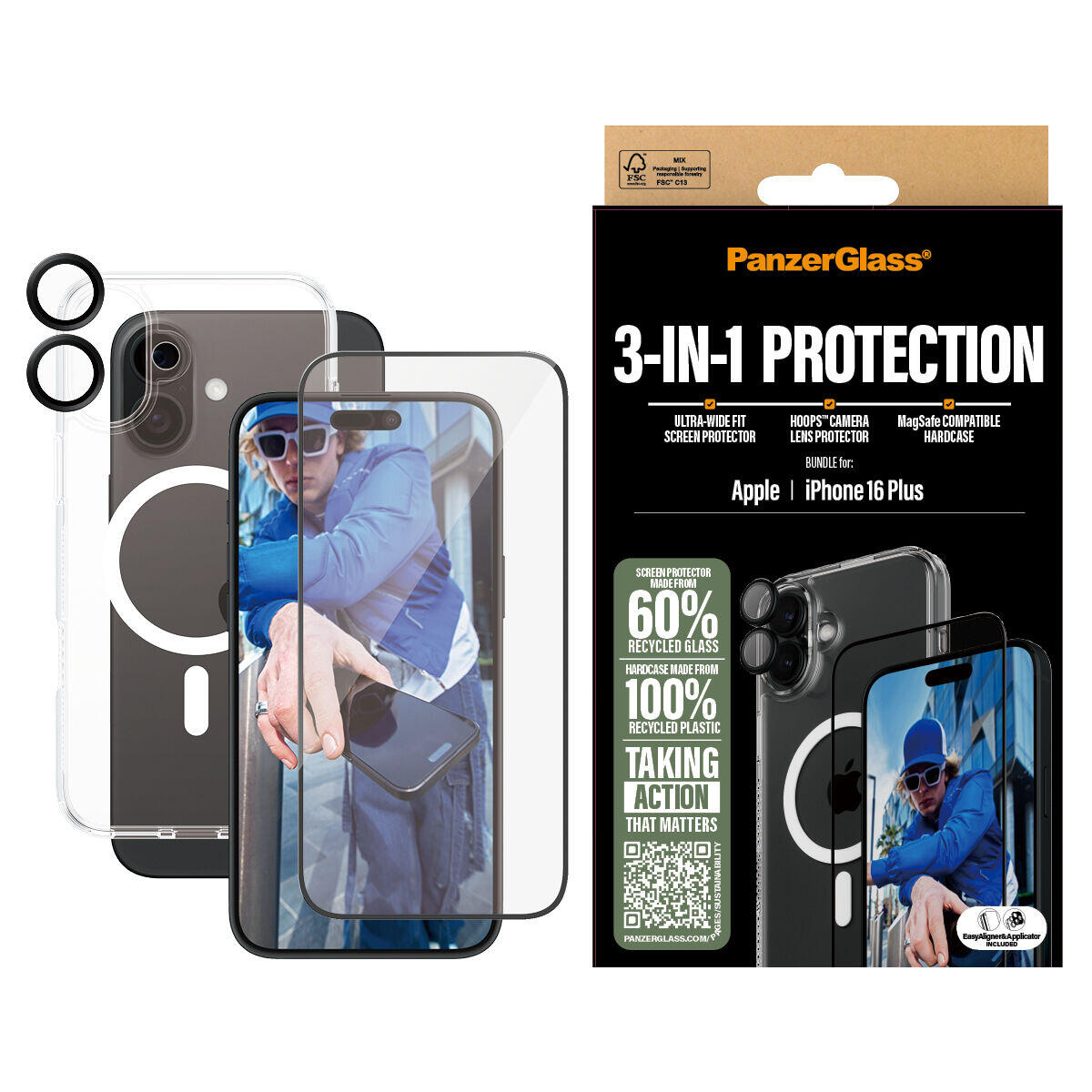 Protetor de ecrã panzer glass b1293+2863+1283 transparente