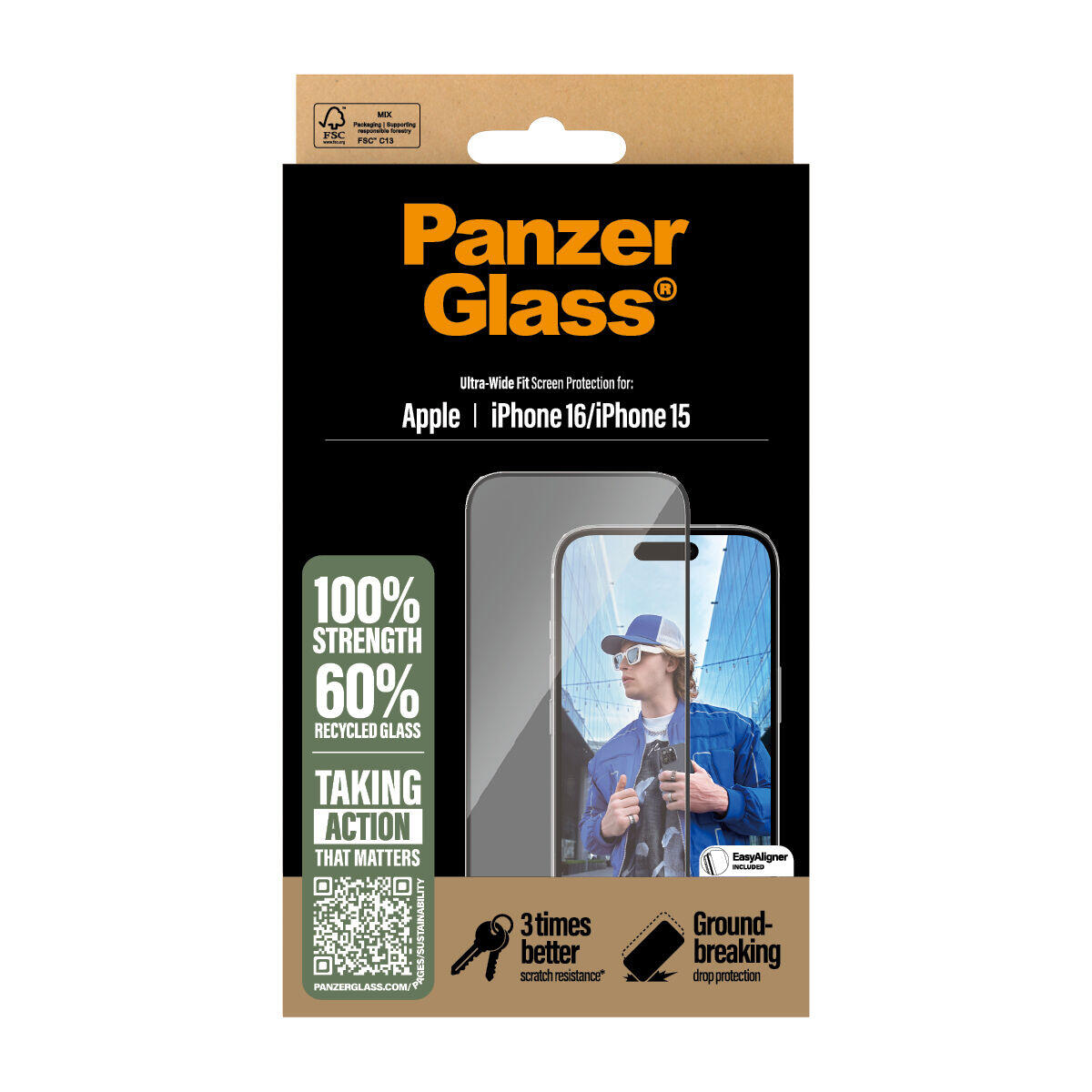 Proteggi Schermo Panzer Glass 2861 Trasparente 2/3