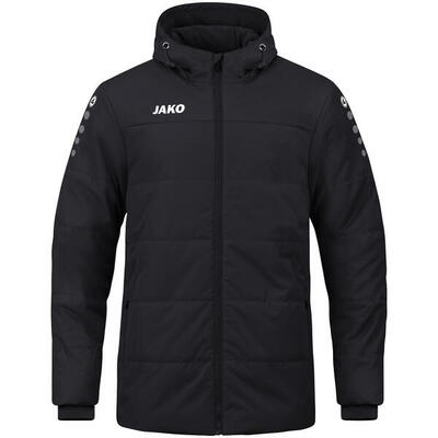 Jas jako coach team met capuchon zwart