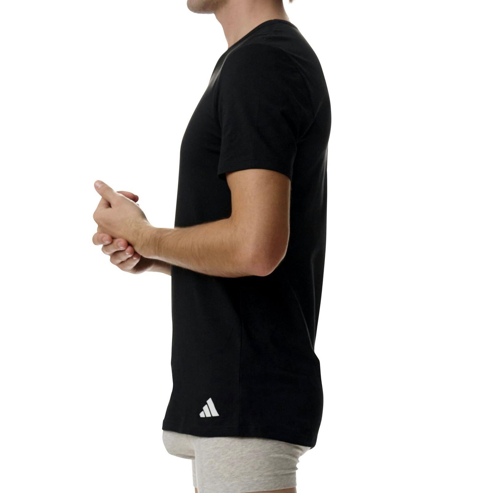2 er Pack adidas V-Neck T-Shirt Herren V-Ausschnitt Baumwolle 4/5
