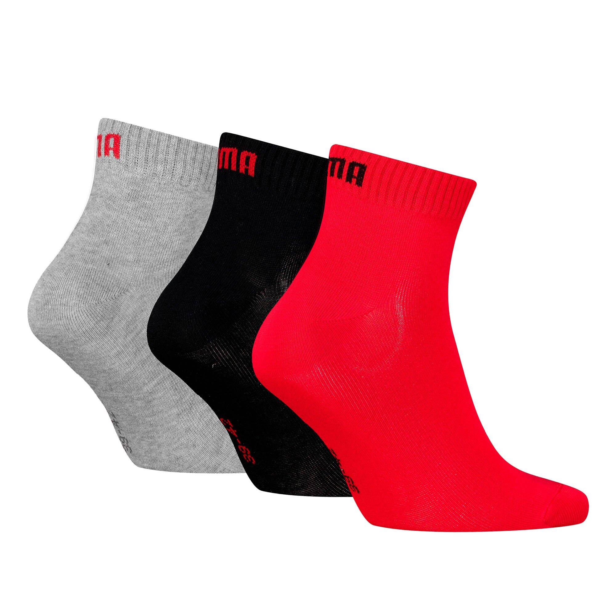 3 Paar Puma Unisex Quarter Socken Sneaker Gr. 35 - 49  für Damen Herren Füßlinge 2/3