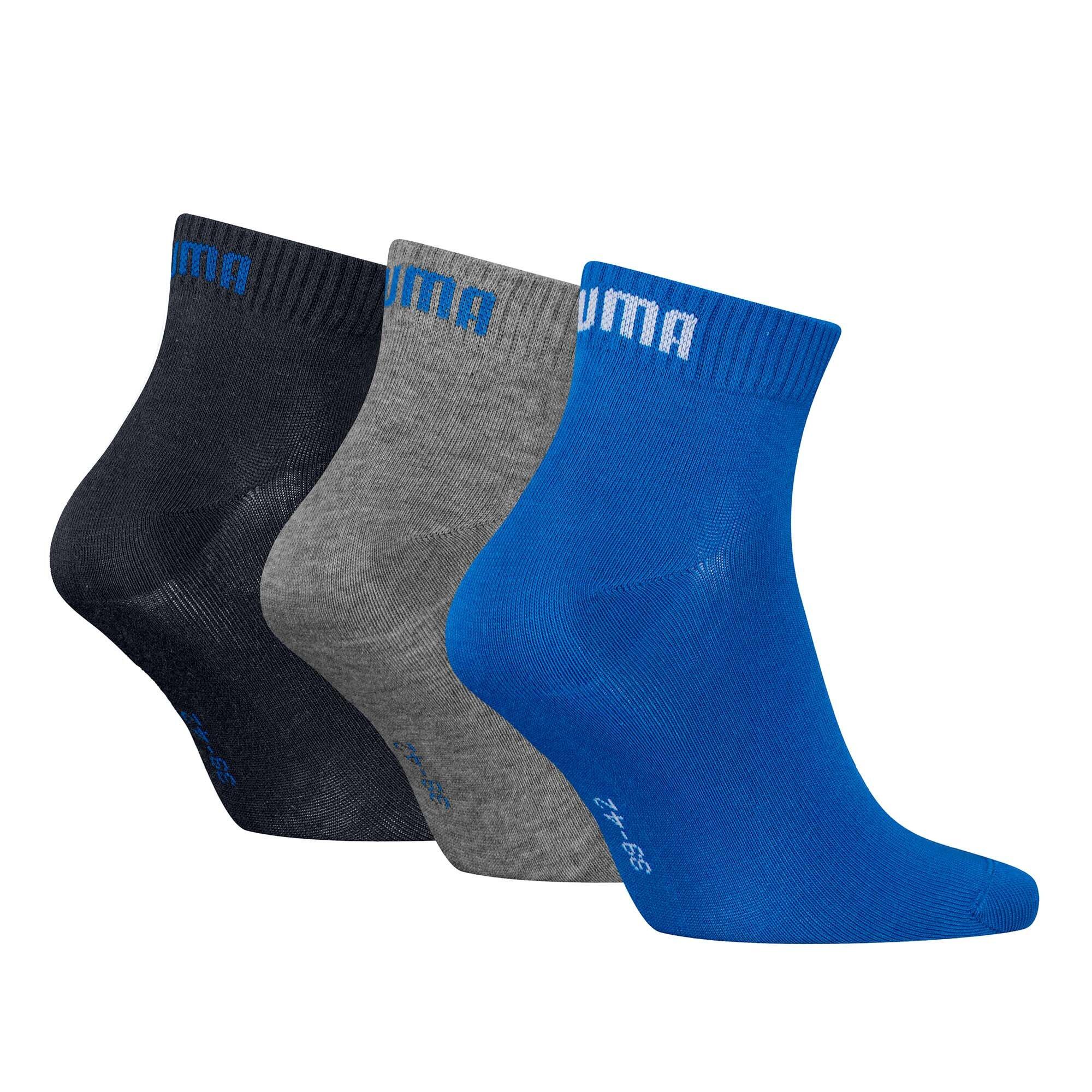 3 Paar Puma Unisex Quarter Socken Sneaker Gr. 35 - 49  für Damen Herren Füßlinge 2/3
